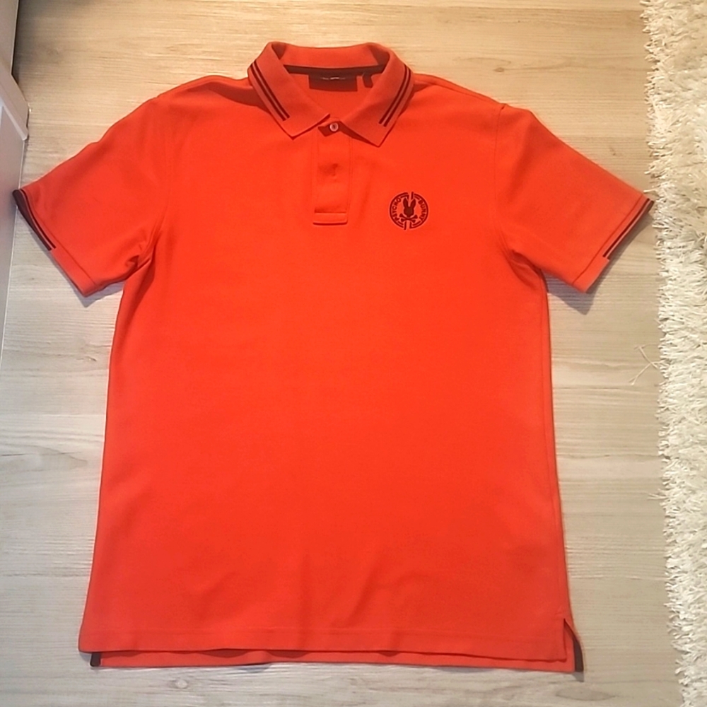 Coral Psycho Bunny colored polo shirt
